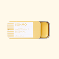 Australian Beeswax Thread Conditioner by SOHMO in a rectangular gold tin with a cream product label, photographed against a neutral background.
