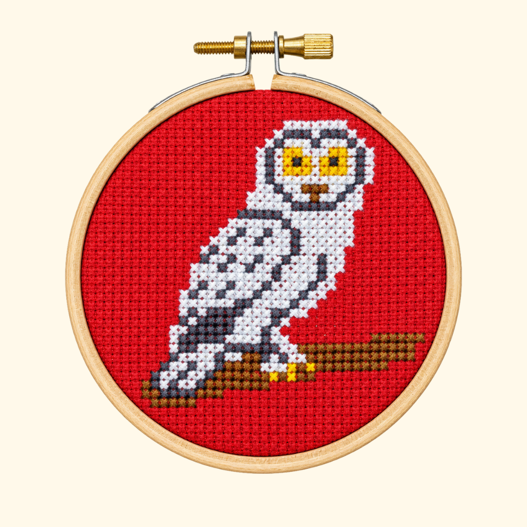 Paraffle mini cross stitch kit owl