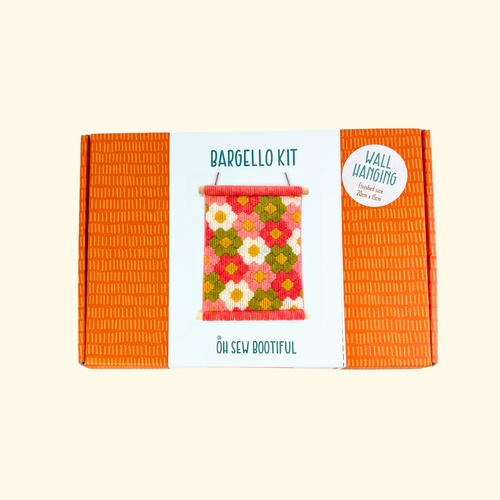 Flower Power Bargello Wall Hanging Kit by Oh Sew Bootiful with packaging and included materials