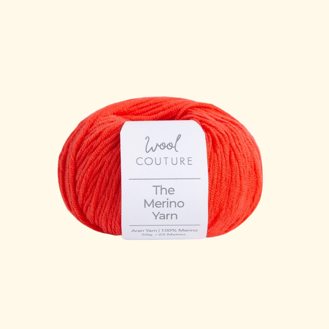 The Merino yarn included in the Wool Couture Heart Bag Crochet Kit.
