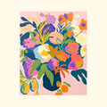 Colourful floral paint by numbers artwork by Journey Of Something displayed against a neutral background