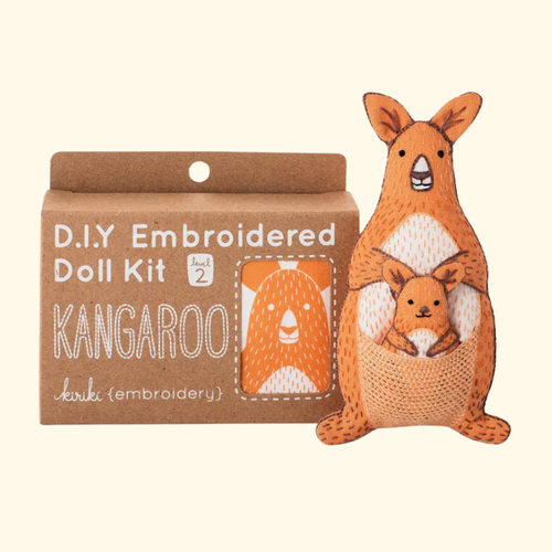 Kiriki Press kangaroo embroidery kit packaging