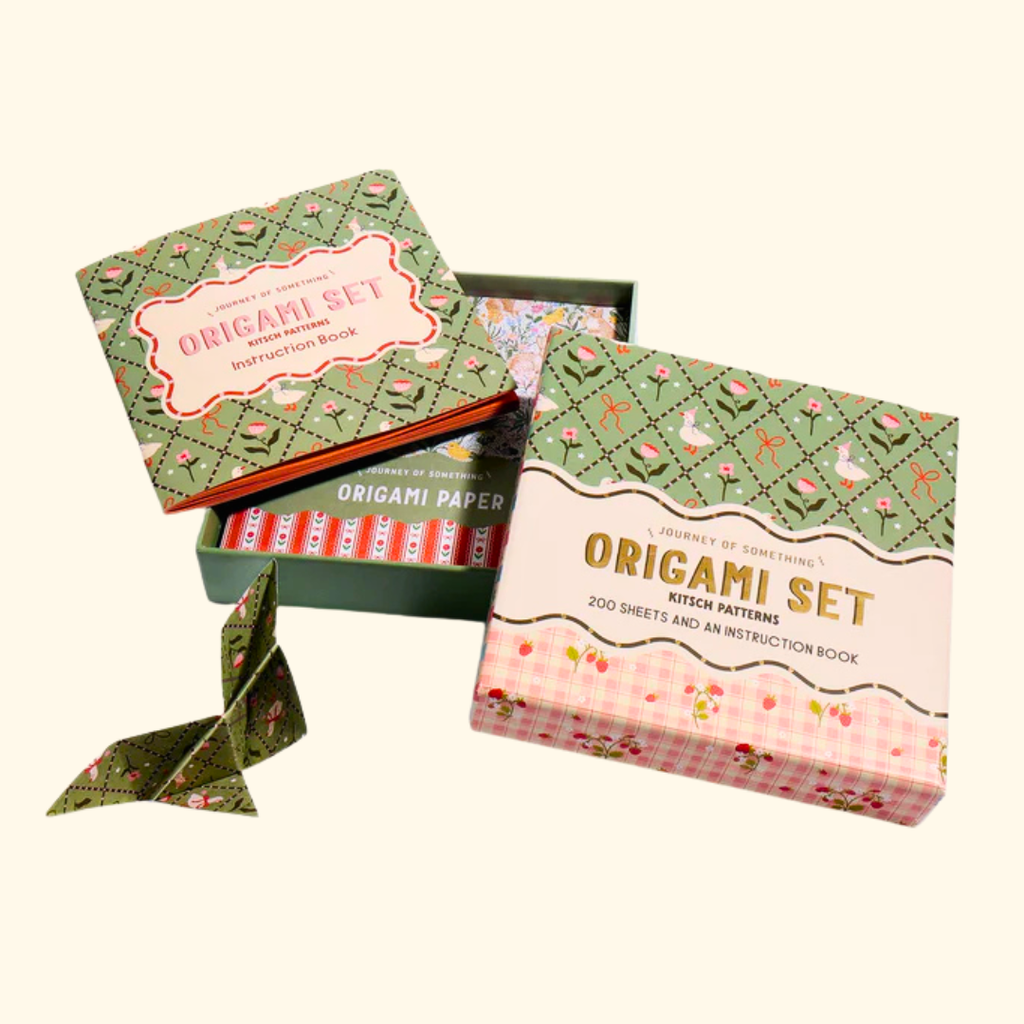 Kitsch Patterns Origami Set contents including folding papers and packaging