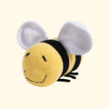 Completed Lewis the Bee crochet toy made with the Wool Couture Lewis The Bee Crochet Kit.