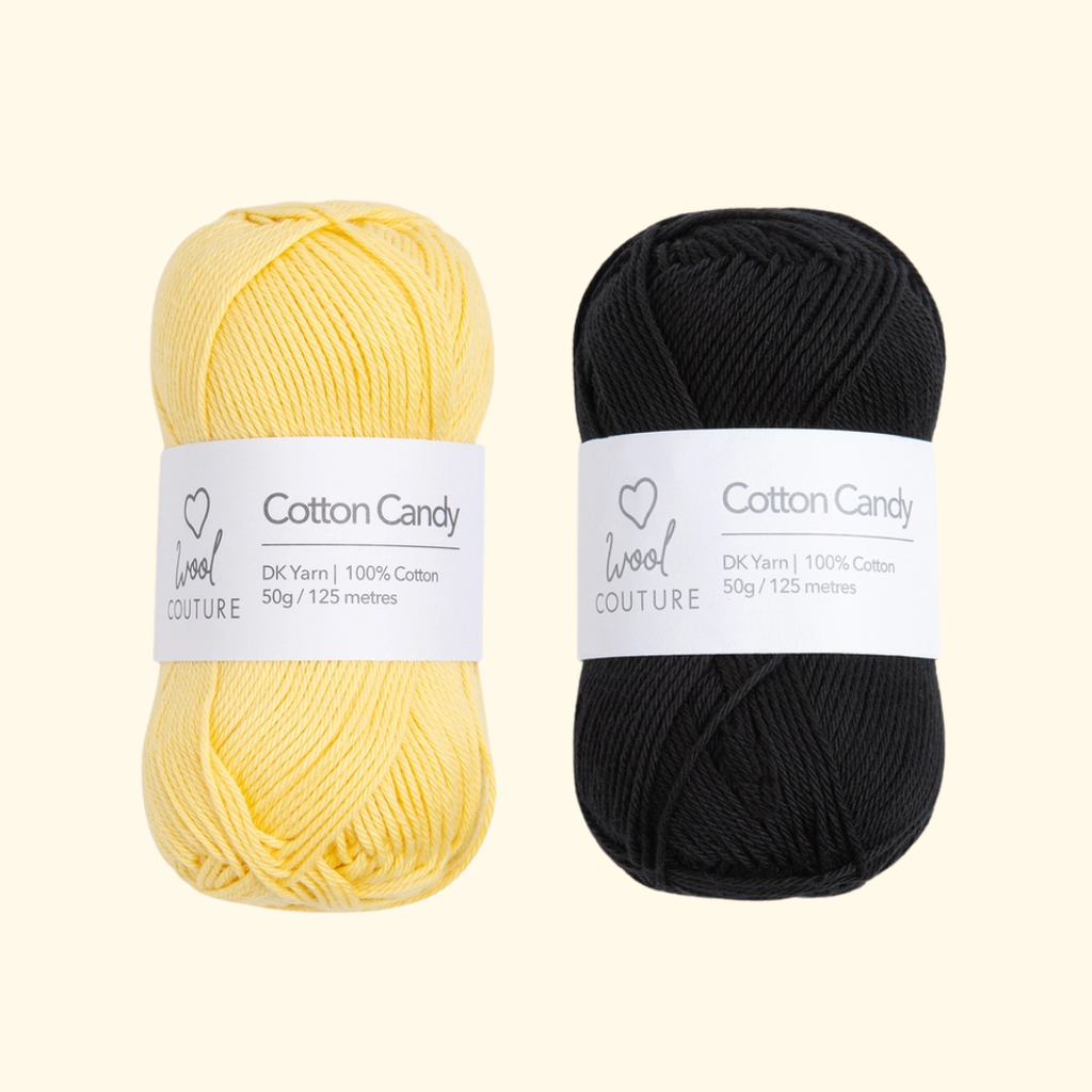 The Merino yarn included in the Wool Couture Lewis The Bee Crochet Kit.