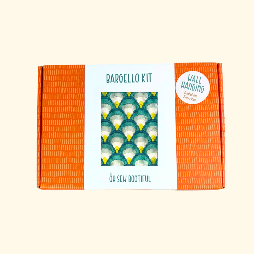 Making Waves Bargello Wall Hanging Kit by Oh Sew Bootiful with packaging and included materials
