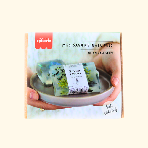 Natural Soap Making Kit by La Petite Epicerie in its original gift box packaging.