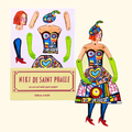 Niki de Saint Phalle Cut & Make Puppet Kit by Wini Tapp with colourful illustrated puppet pieces and packaging.