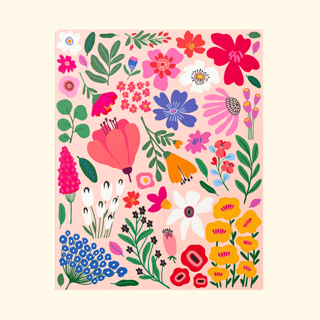Completed pressed flowers paint by numbers artwork by Journey Of Something