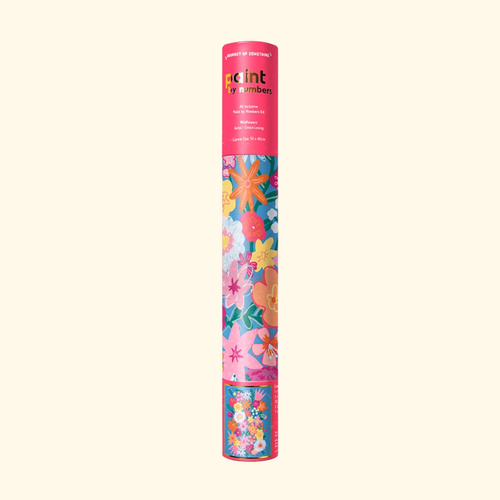 Wildflowers Paint By Numbers Kit by Journey Of Something packaged in a colourful storage tube.