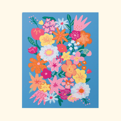 Completed Wildflowers Paint By Numbers artwork by Journey Of Something featuring vibrant blooms in a colourful contemporary floral design.